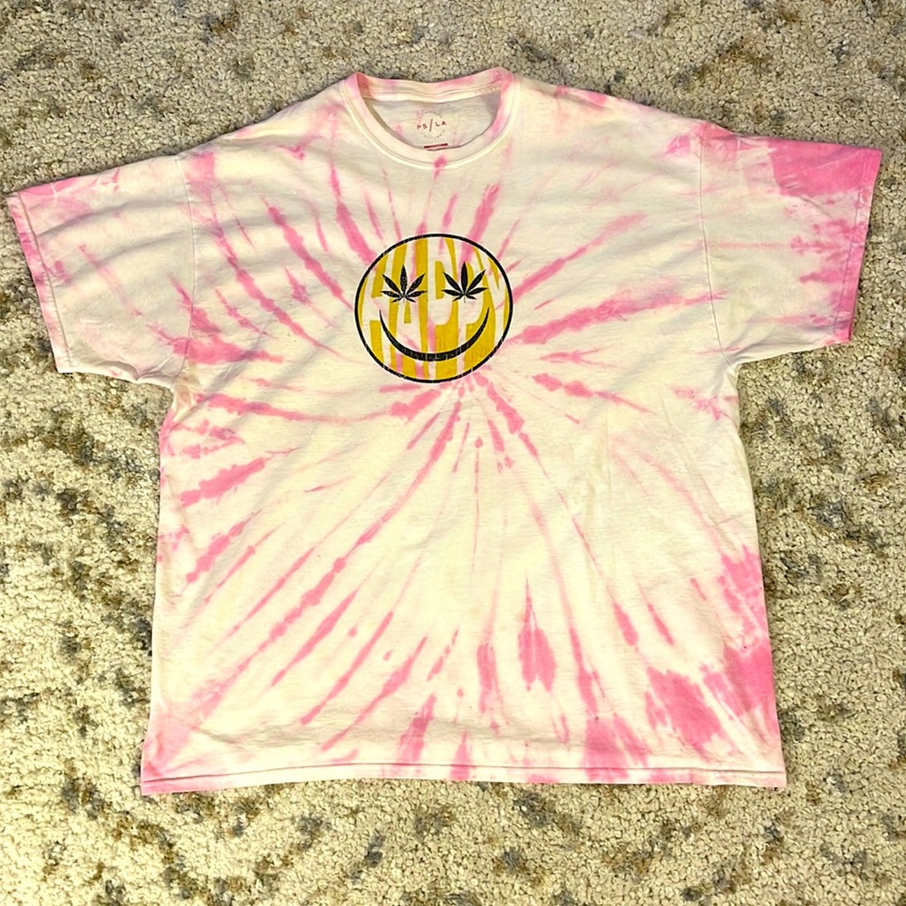 “Happy” PacSun TieDye Oversized Tee Weed Eyez